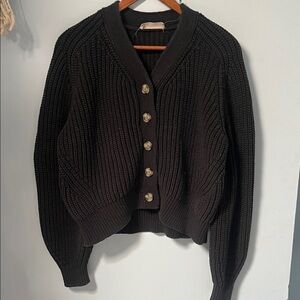 Black Everlabe Chunky Rib Cardigan Sweater | L